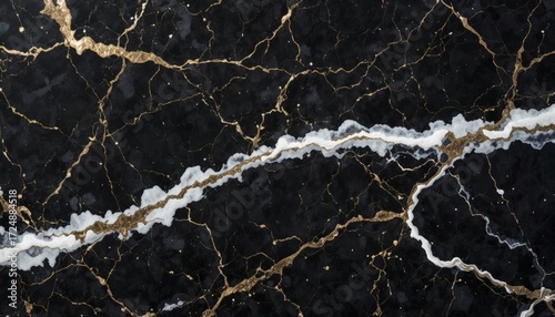 Luxurious black marble texture with intricate gold and white veining creating a stunning, elegant backdrop for sophisticated designs