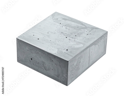 Gray concrete cube, textured surface