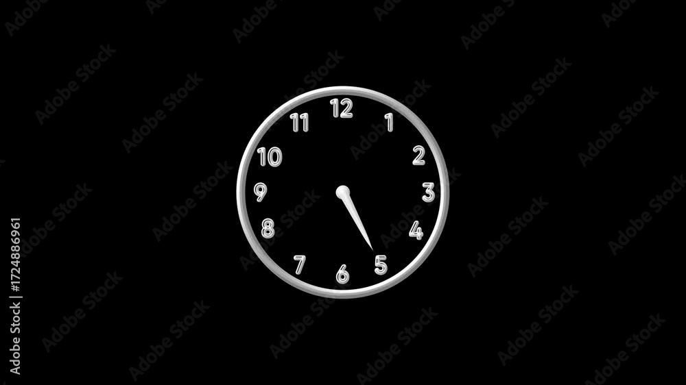 Animation of Clock Icon for time display and black background
