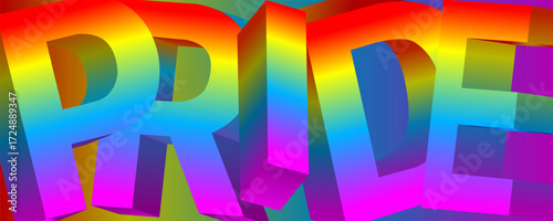 3D PRIDE Letters in Rainbow Colors