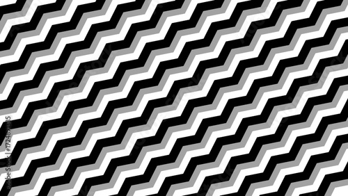 Black and white diagonal wavy background. Seamless pattern with beautiful ornament decor. Wallpaper for something.	