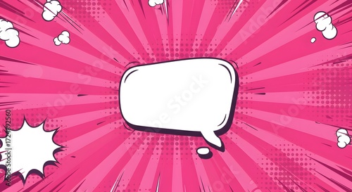 Pink comic book style background