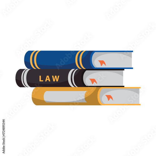 Stack of three hardcover books with orange bookmarks