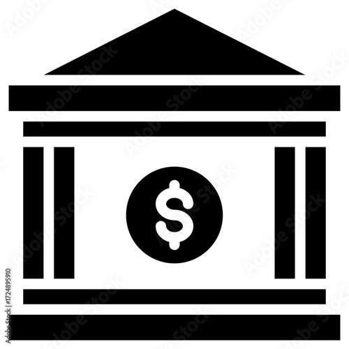 Bank account icon for economy macro, business, website, application, printing, document, poster design, etc
