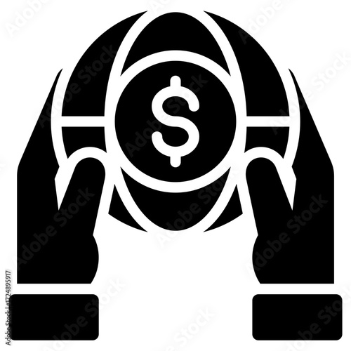 World Financial icon for economy macro, business, website, application, printing, document, poster design, etc
