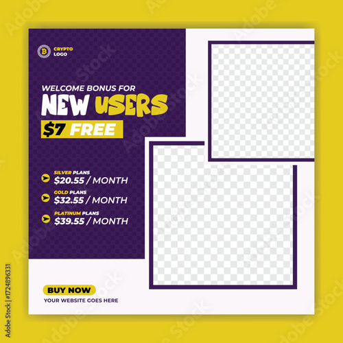 Cryptocurrency and bitcoin social media Post, Banner, Poster, Ads template design