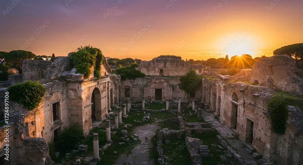 Fototapeta premium Ancient ruins sunrise