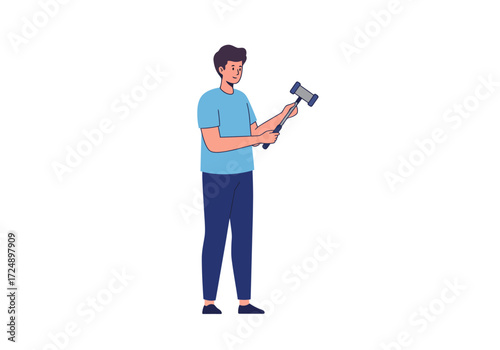 A man holding a gavel, likely in a courtroom or similar setting.