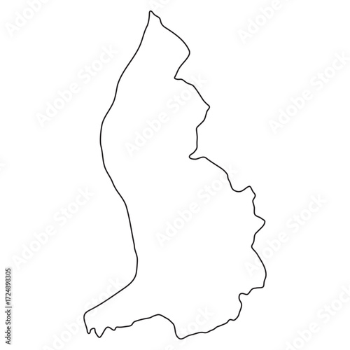 Liechtenstein Map Outline Silhouette European Microstate Border
