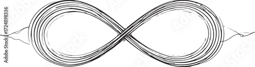 Infinity Loop Rope Line Art | Creative Endless Symbol Drawing for Minimal Design and Decoration
