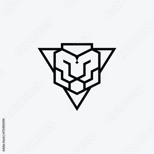 Geometric Triangle Lion Logo Design Inspiration