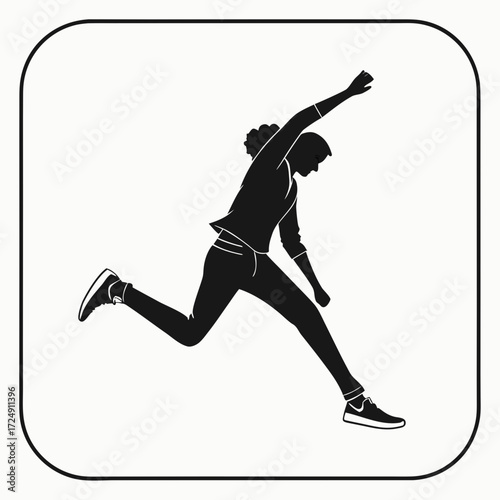 Dynamic silhouette of a person in mid air leap capturing motion and freedom with a sense of achievement and exhilaration