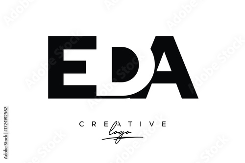 EDA Creative Minimalistic Negative Space Latter Logo with Modern Monogram for Branding and Business Letter mark Logo with Initial Letters Logo Design for Branding.	