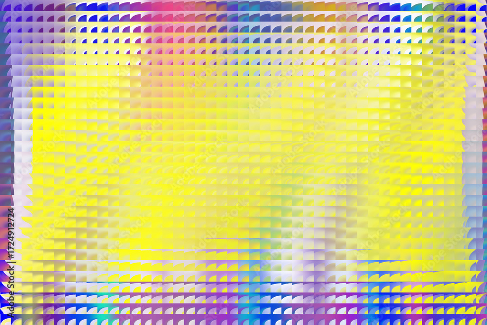 Obraz premium Bright yellow mosaic with geometric pixelated design and colorful border