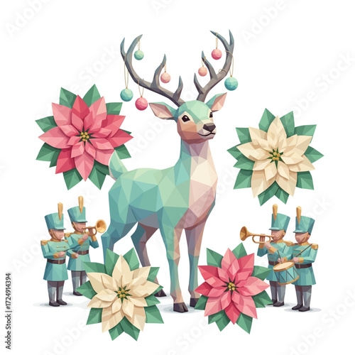 christmas reindeer with gift box