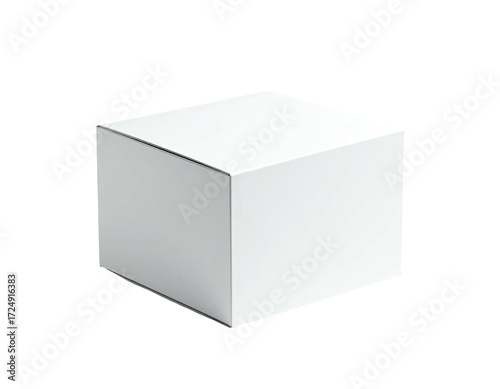 Blank white box, rectangular prism shape, simple, solid color, product packaging,  studio shot,  3D rendering,  packaging design