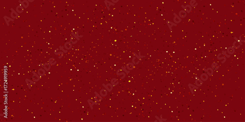 Shining rain drops on a red glass window create a festive Christmas light pattern like a bubbly snowflake illustration