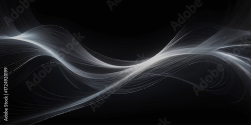 Abstract fractal background with swirling blue light and smoke texture, a flowing design for wallpaper art