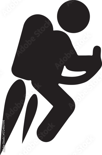 Jetpack silhouette vector design for futuristic flight, technology, adventure, innovation, and space travel.