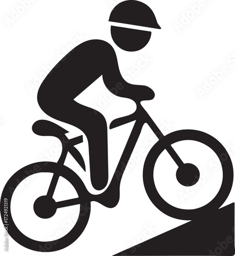 Mountain biker silhouette vector design for cycling, adventure, sport, outdoor, fitness and extreme activities.