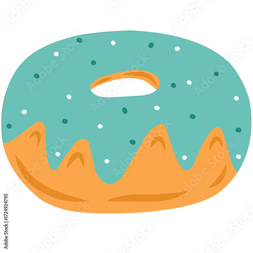 Cartoon Donut with Various Toppings
