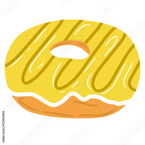 Cartoon Donut with Various Toppings