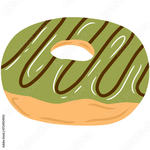 Cartoon Donut with Various Toppings