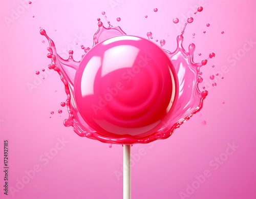 Pink lollipop splash
