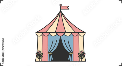 Circus tent vector illustration icon editable