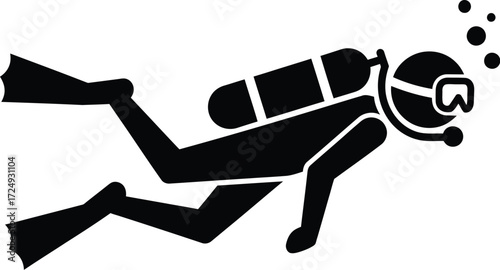 Scuba diver icon editable vector illustration