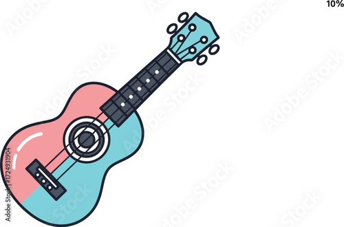 Ukulele musical instrument. Electric guitar icon editable vector illustration
