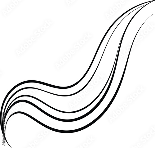 wave abstract thin stroke elegant continuous illustration