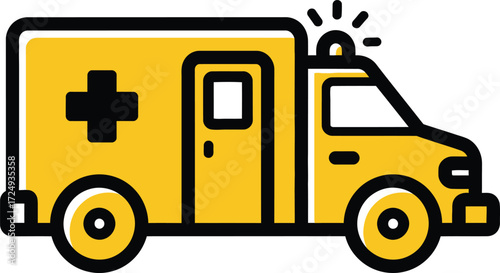 Ambulance Icon Yellow Emergency Medical Vehicle