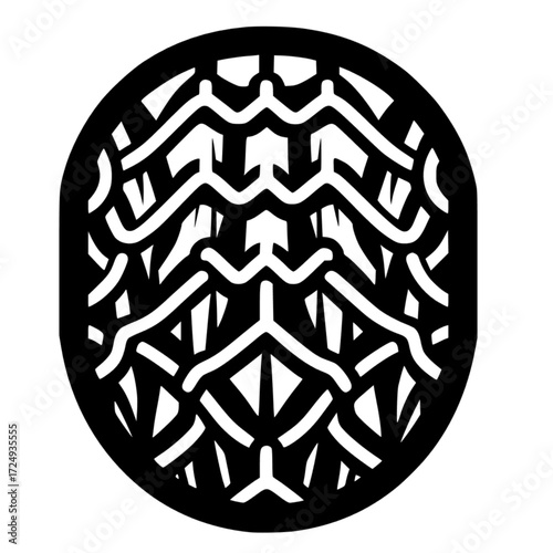 Desert camouflage net black vector icon with transparent background 