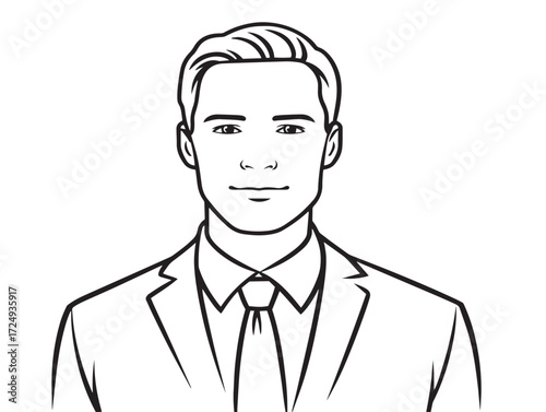 Business Portrait Icon in Minimal Professional Elegant Vector Artwork