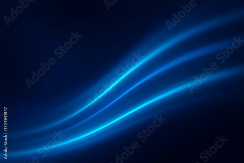 Blue abstract wavy background with glowing lines and flowing design