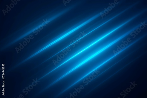 Blue abstract background with glowing lines and motion effect
