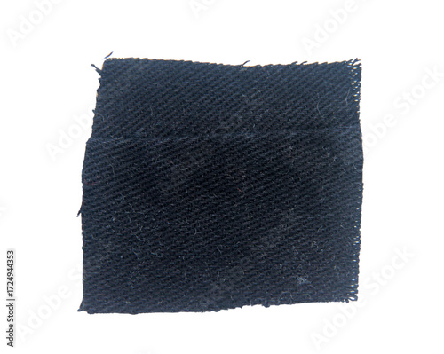 Denim surface pieces  isolated on white background.