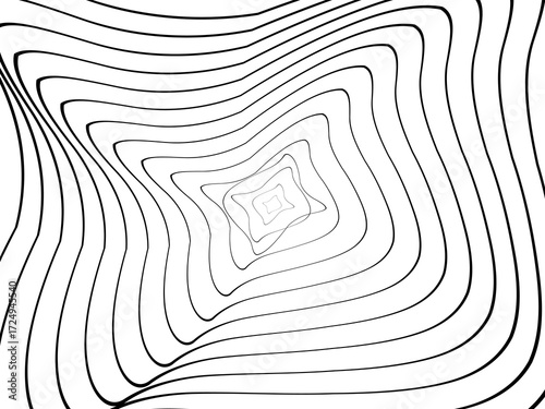 Black tangled thread background. Circular abstract pen stroke vector illustration, on a white background. Hand drawn tangled doodles. Vector illustration isolated on white background.