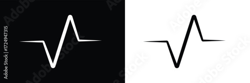 Pure sine wave inverter, amplitude voltage pure sine wave graph. isolated on white and black background. Vector illustration EPS 10 .