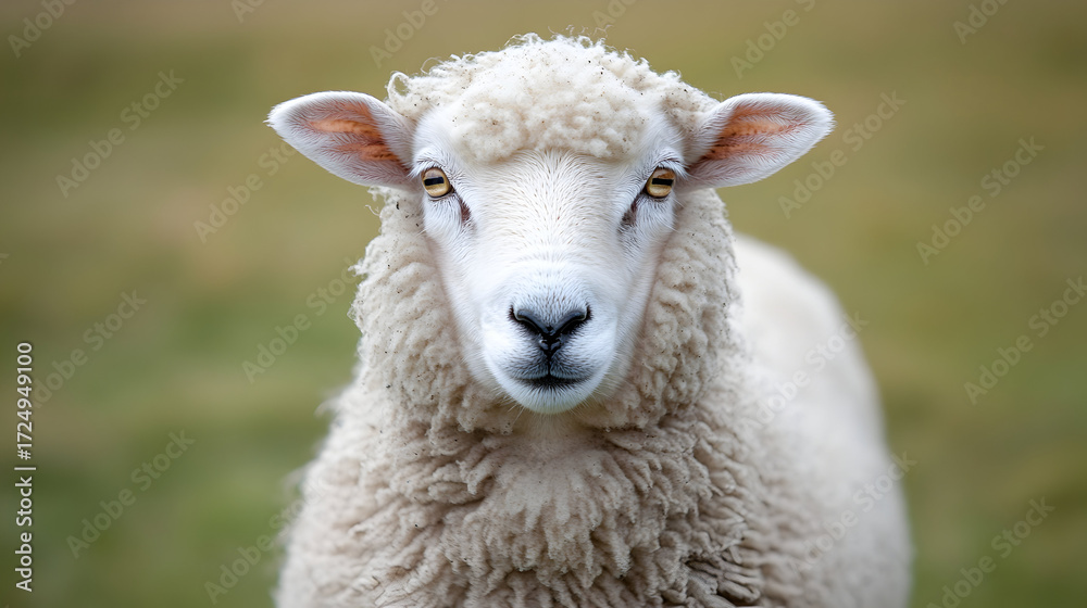 Fototapeta premium Sheep head looking at camera outdoor