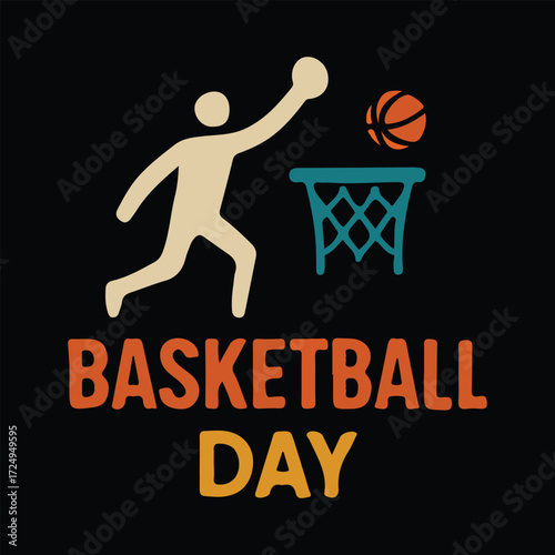 Basketball Player Dribbling Action Illustration for Game Poster