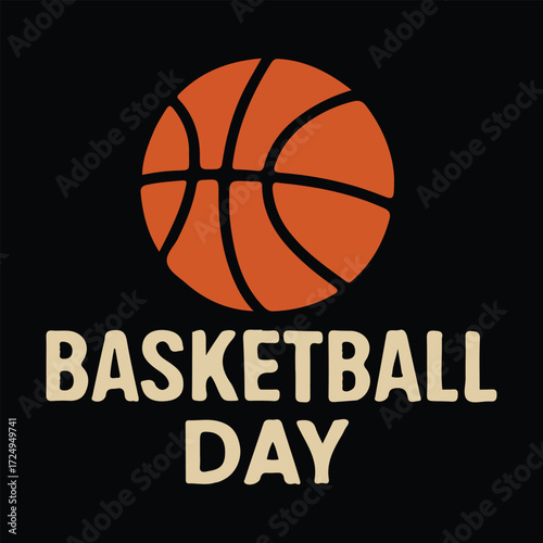 Basketball Ball Flat Icon Creative Illustration for Sports Poster