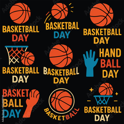 Basketball Day Seamless Pattern Illustration for Background Design