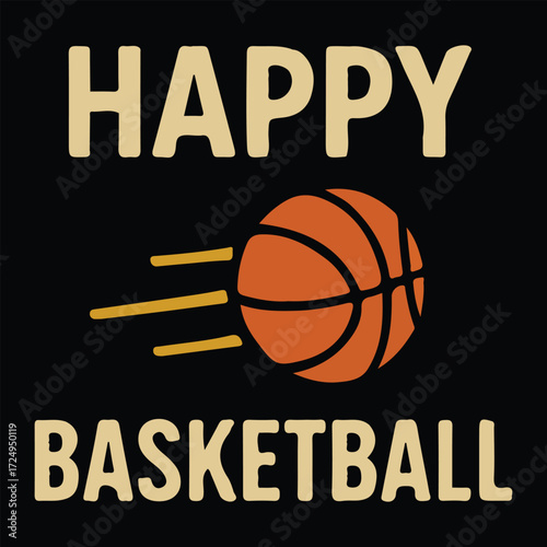 Basketball Ball Flat Icon Creative Illustration for Sports Poster