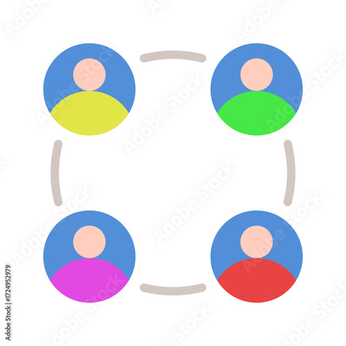 Collaboration Circle icon vector image. Suitable for mobile apps, web apps and print media.