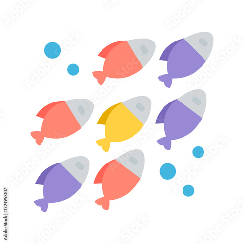 Fish School icon vector image. Suitable for mobile apps, web apps and print media.