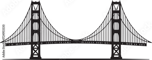 Iconic golden gate bridge silhouette architectural landmark monument structure transportation travel landmark