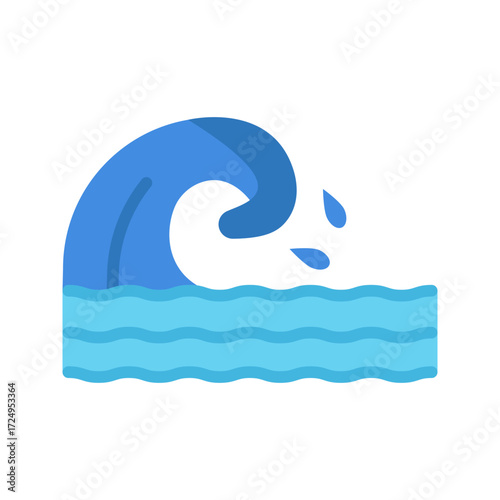 Ocean Wave icon vector image. Suitable for mobile apps, web apps and print media.