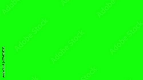 A smooth looping animation of a white curly arrow with a loop, pointing upward to the right, clean vector style, bold design, isolated on a bright green screen background, chroma key ready. 